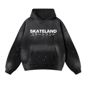 Vintage Washed Frayed Fleece Hoodie